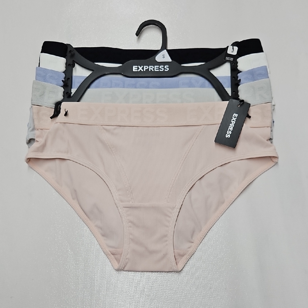 Express Women's Panty Set Soft Rib Hipster - Black, Blue, Pink